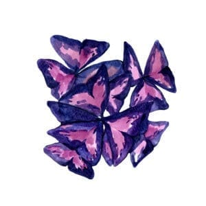 Watercolor foliage - purple