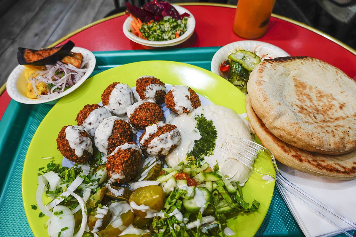 Falafel dinner, Tel Aviv, Isreal