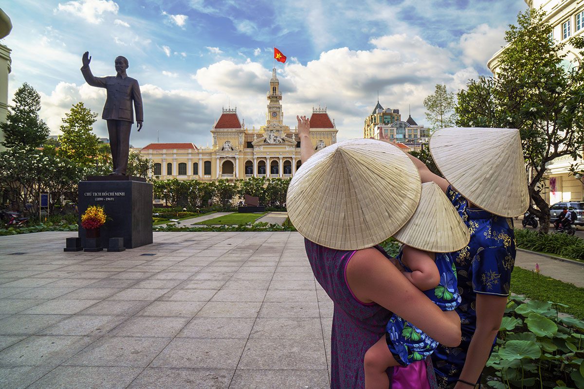 Women and child in Ho Chi Minh, Vietnam