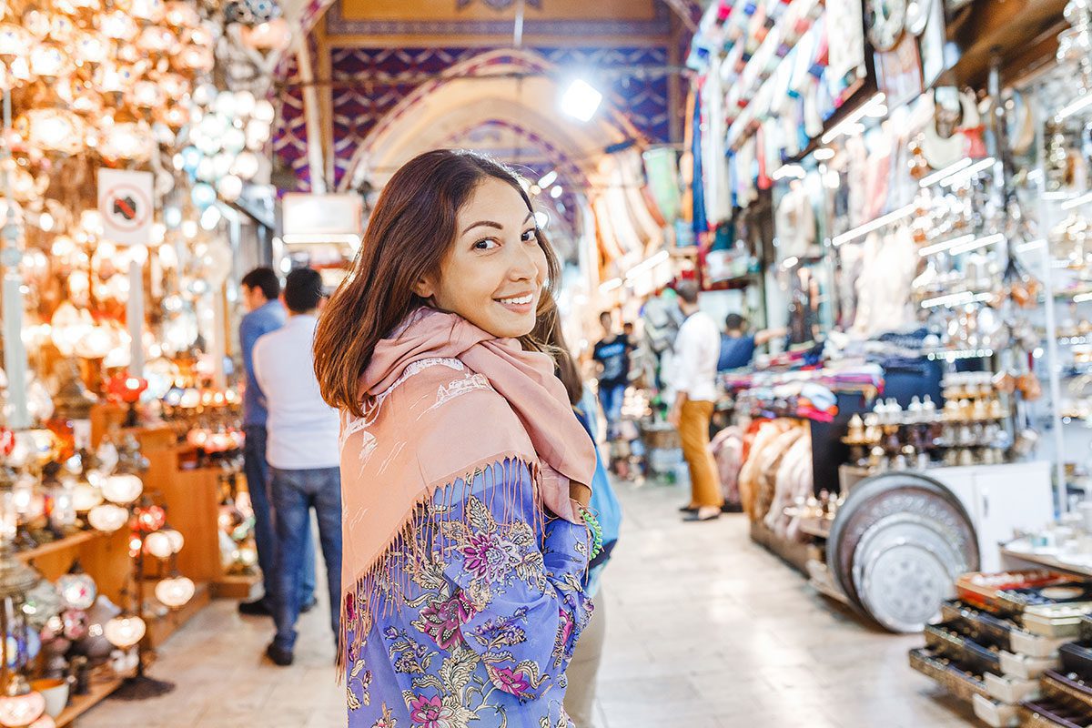 Young woman in the Grand Bazaar, Istanbul, Turkey