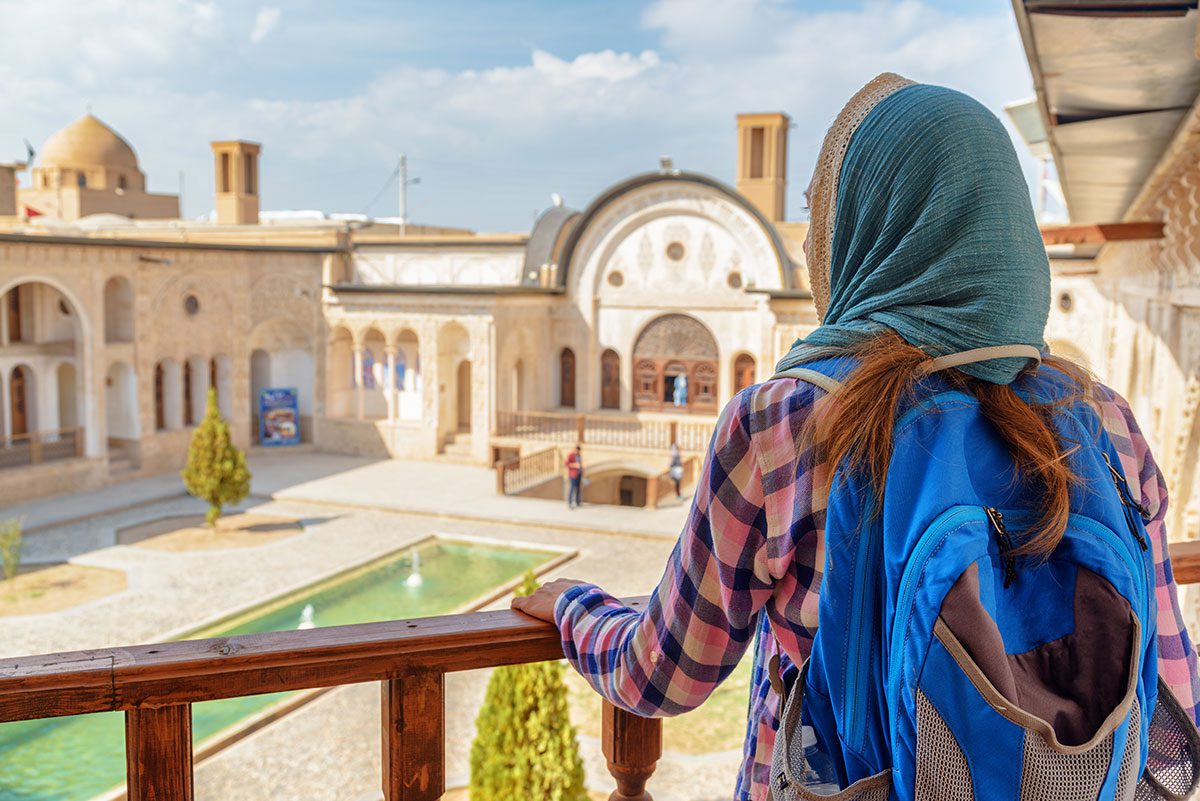 Young female tourist in iran