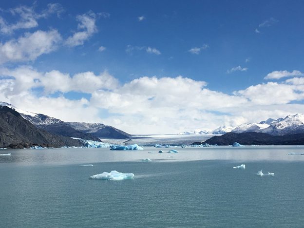 Rising sea water, glaciers, Patagonia