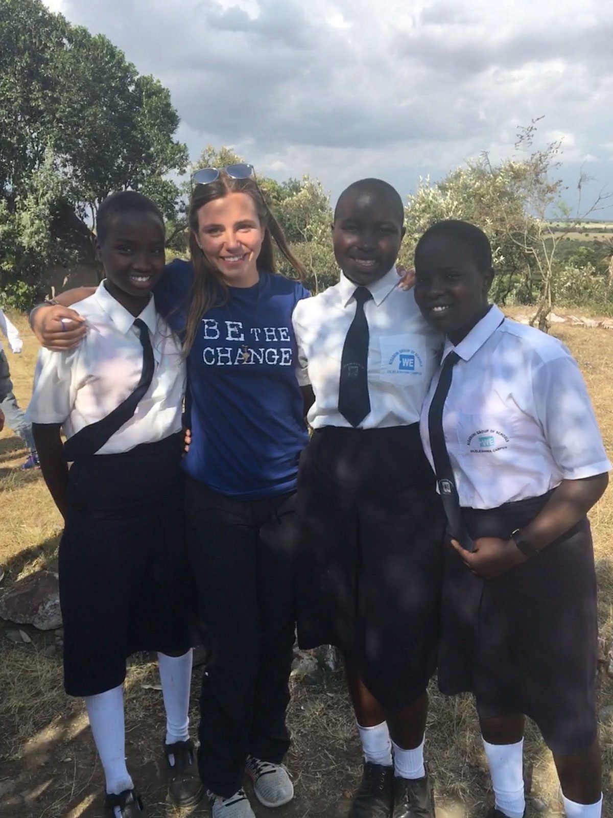 Alyx with school girls