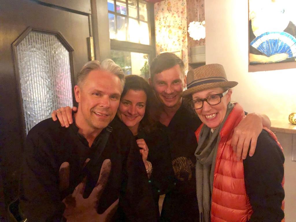 Elizabeth in Stockholm with friends
