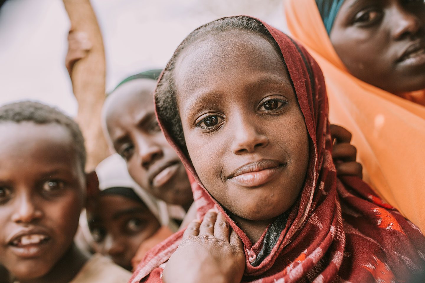 Close up of young girls in Gobele, Ethiopia
