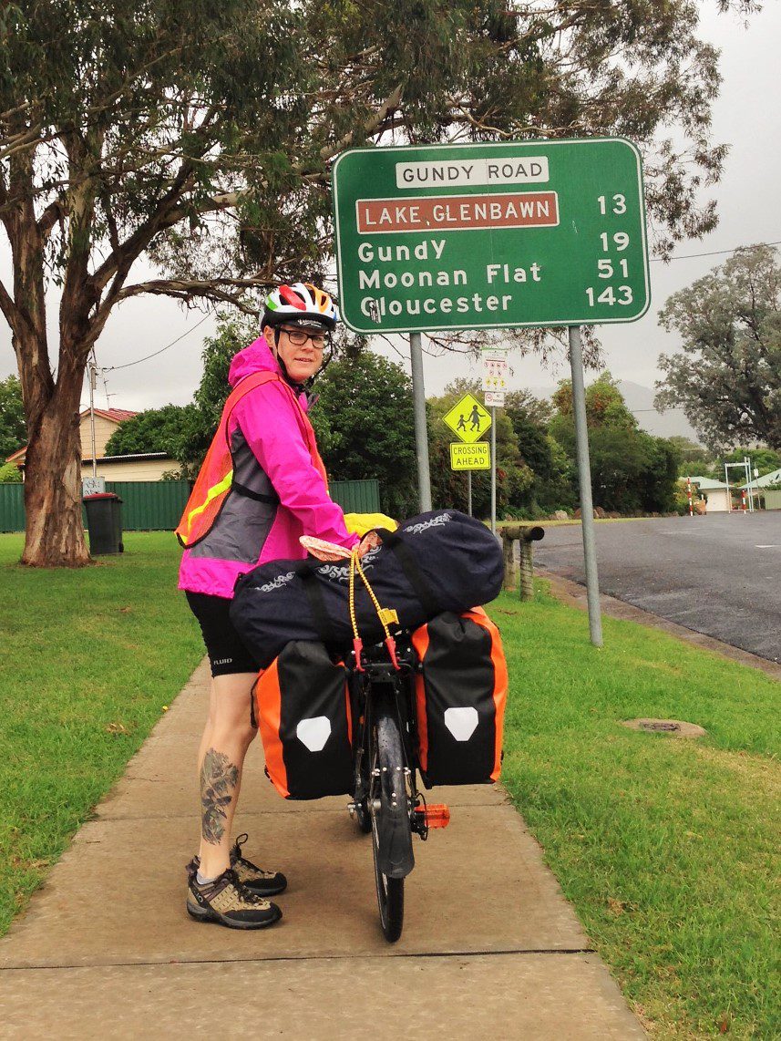 Elizabeth on a solo ride from Scone to Gundy