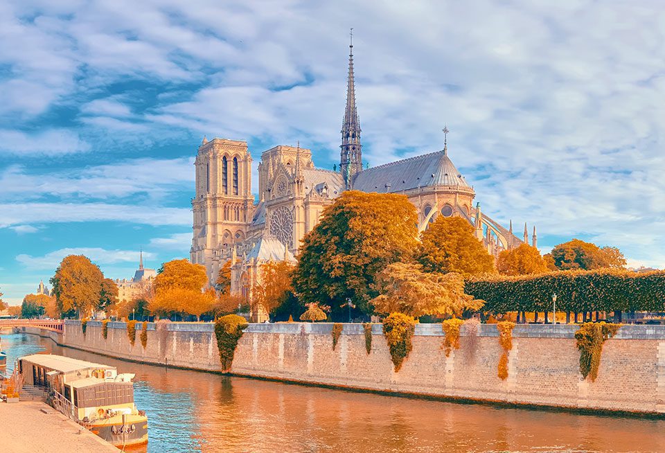 The east facade of Notre Dame Cathedral