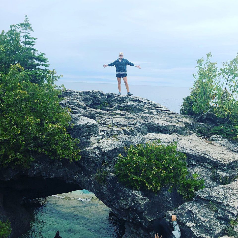 Carolyn at the Grotto, Tobermory National Park Ontario