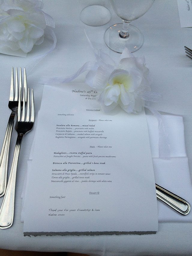 The beautiful table set-up for Nadine L's wedding to herself