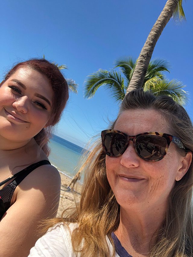 Coralie and daughter Cara on a pre-pandemic trip to Mexico