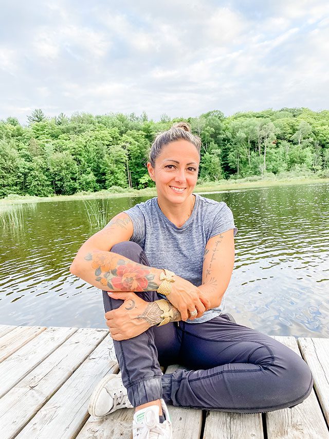 Amanda on the dock in Parry Sound