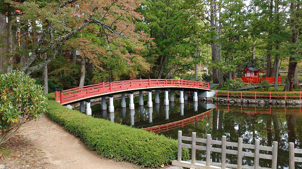 Traditional bridge in Mt Koyasan Japan