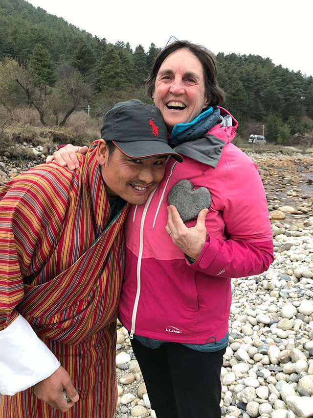 Tita with her guide in Bhutan
