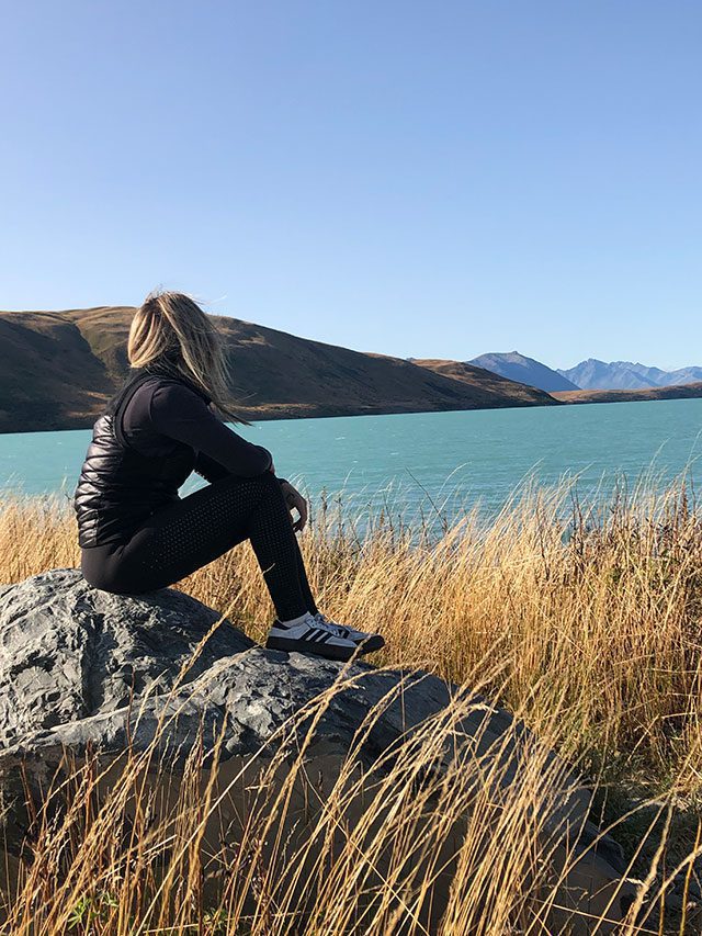 Sitting on the shores of Lake Tepako in New Zealand