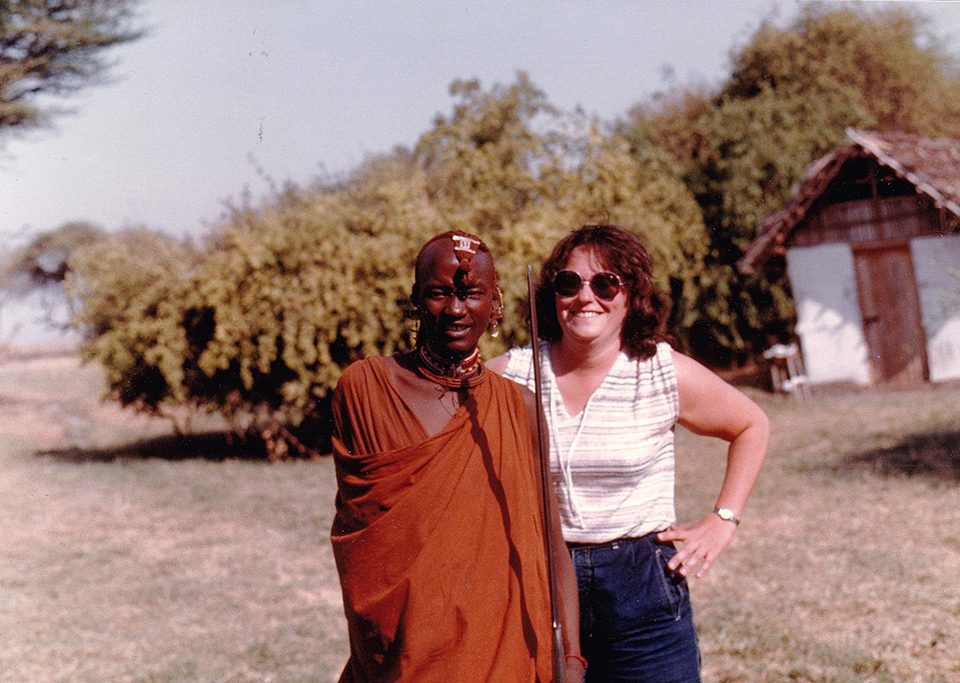 Karen in Tanzania with Masai friend