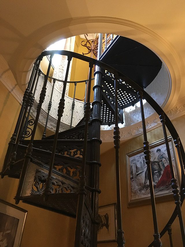 A spiral staircase in Seville Spain