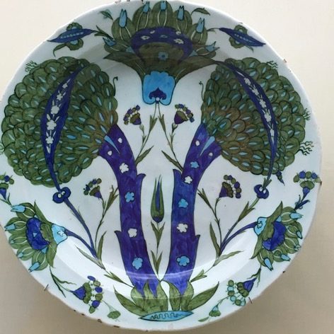 Painted plates at Gulbekian museum in Lisbon