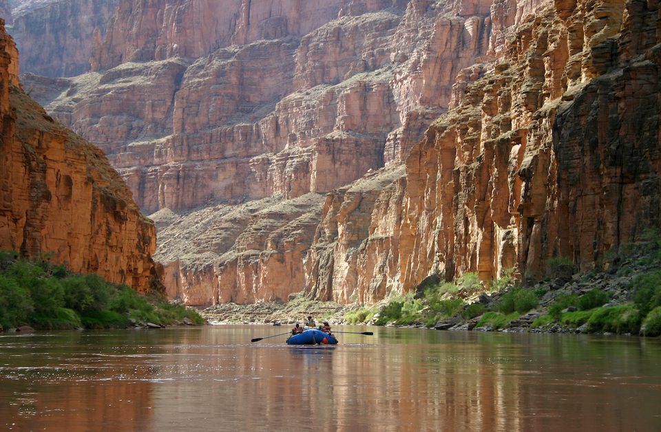 Boating down the Colorado River below Havasu Creek