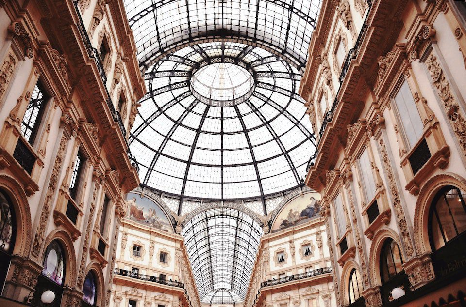 The beautiful architecture at Galleria Vittorio Emanuele II