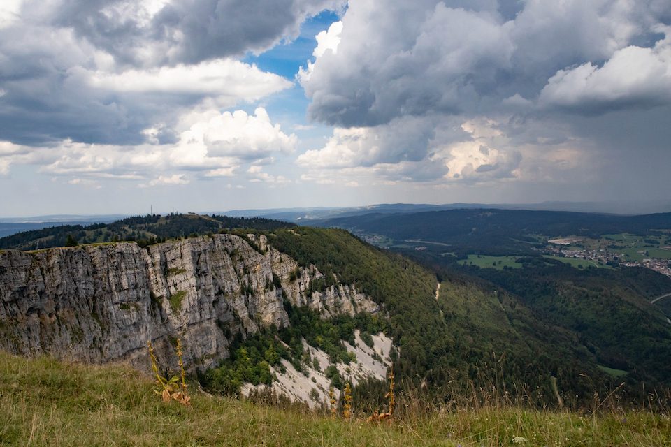 On the crest of the Jura, between France and Switzerland