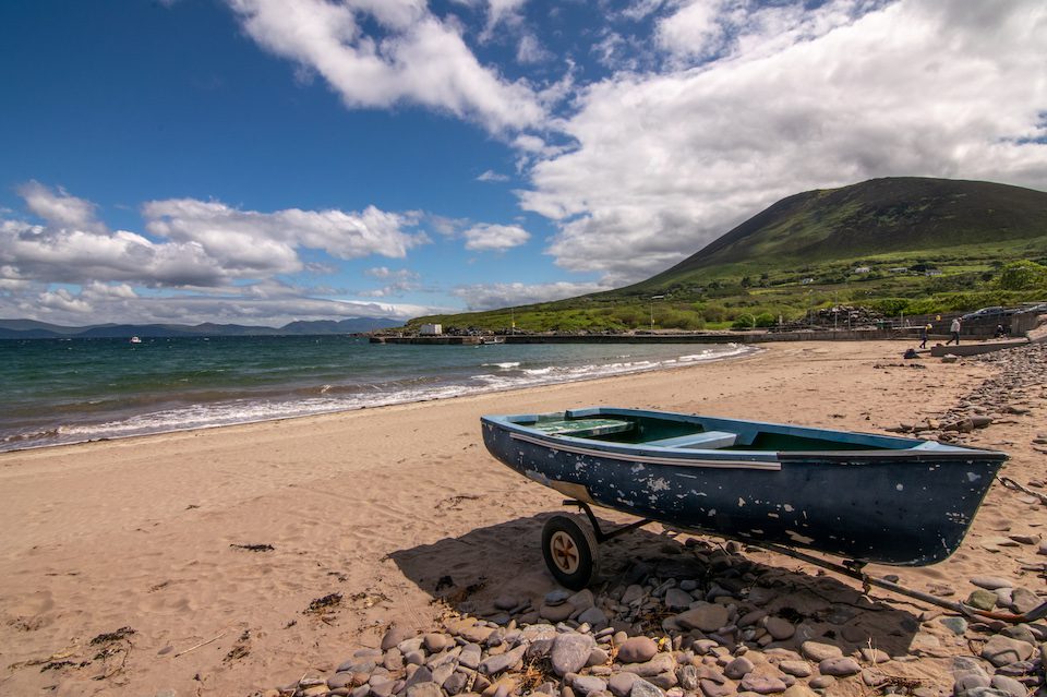 Kells Bay Beach, one of many small beaches along the Iberagh Peninsula's Atlantic coast