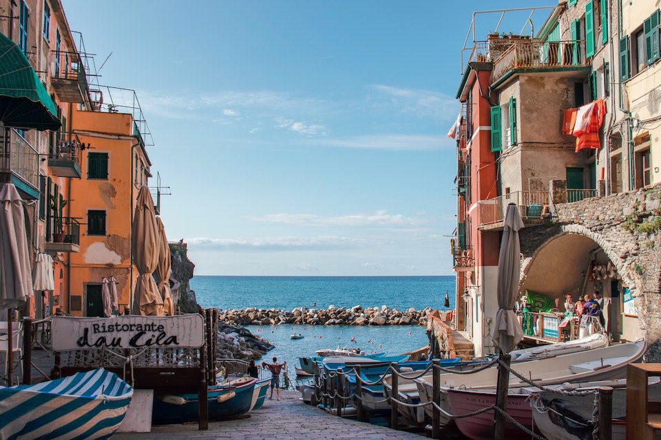 The quiet city of Riomaggiore, Cinque Terre