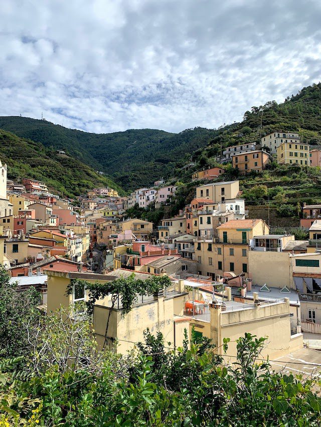 The homes up in the hills of Riomaggiore, Italy