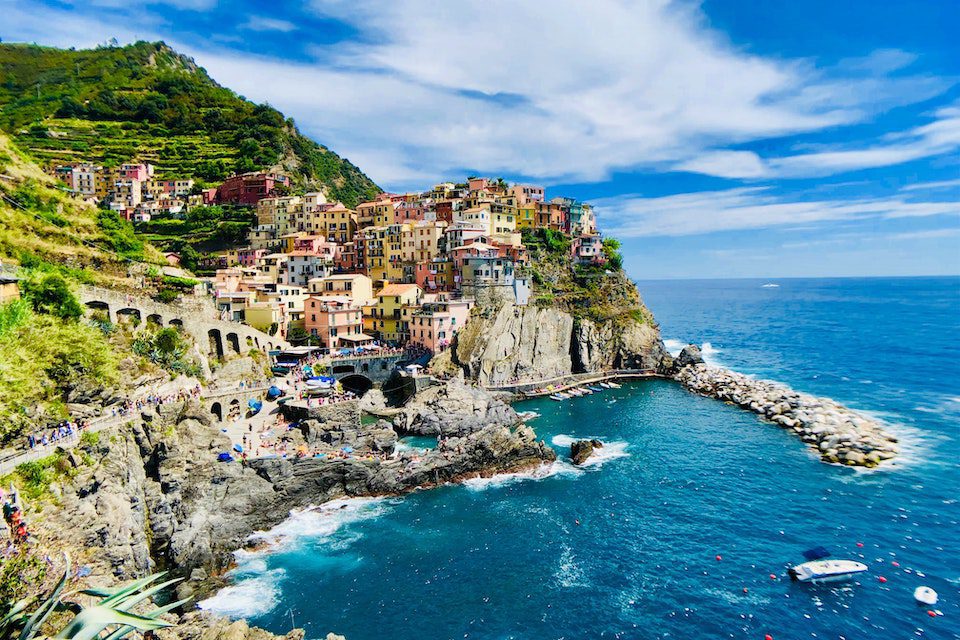 A view of colourful Vernazza in Cinque Terre