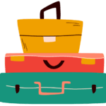A cartoon image of luggage