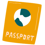 A cartoon image of a passport