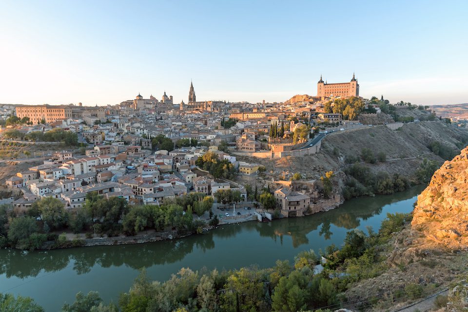The ancient city of Toledo, Spain in the evening light