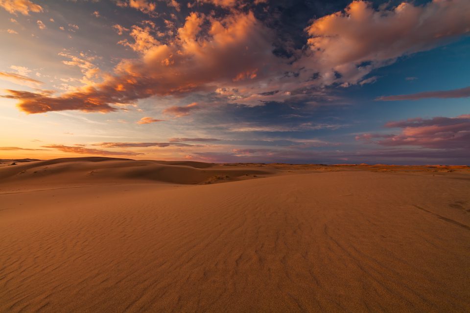 Beautiful views of the Gobi Desert, Mongolia.