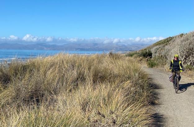 Biking along the coast of New Zealand