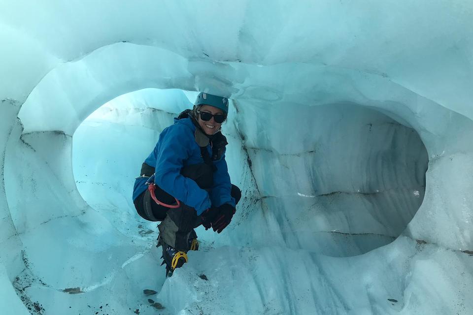 Exploring an ice cave on Franz Josef Glacier