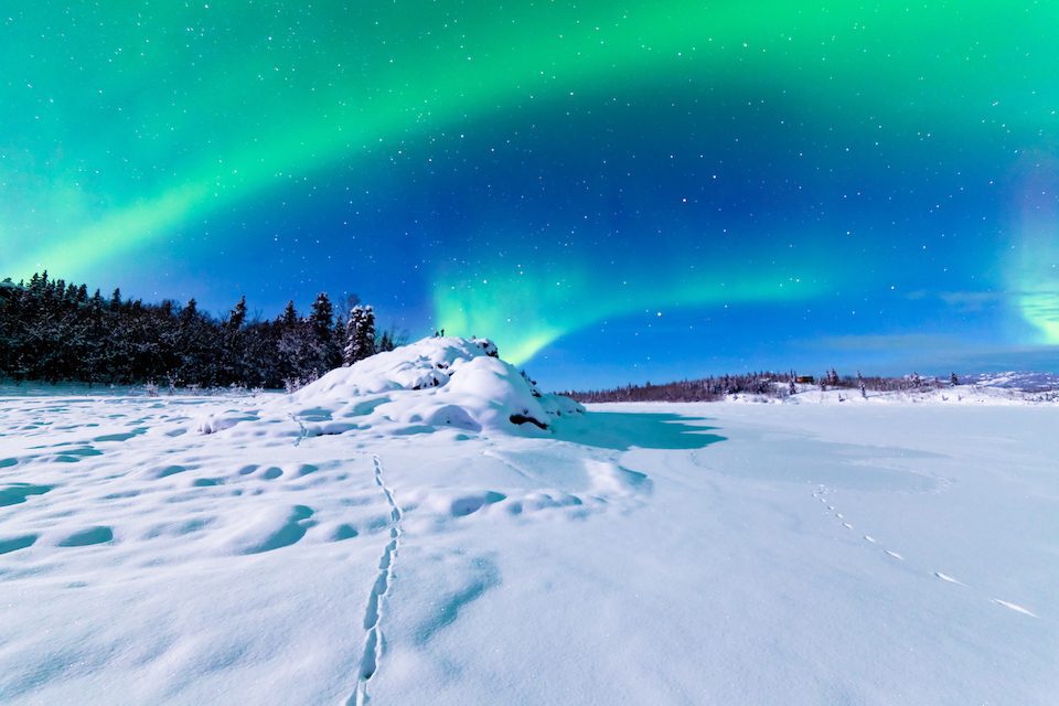 Spectacular display of intense Northern Lights Yellowknife, Northwest Territories