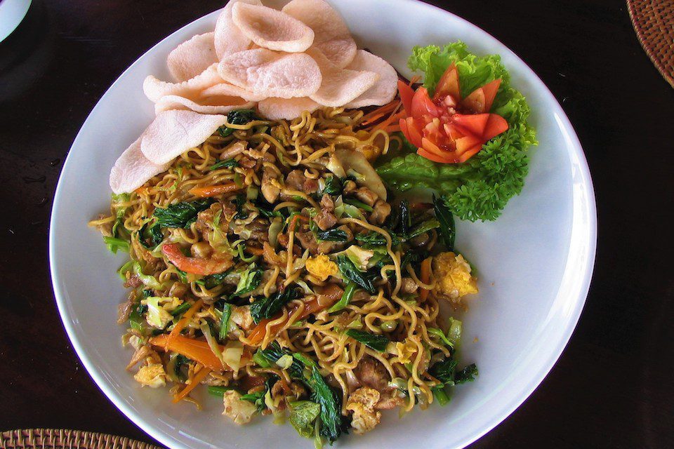 Homemade dish of nasi goreng, made on a Babes in Bali trip