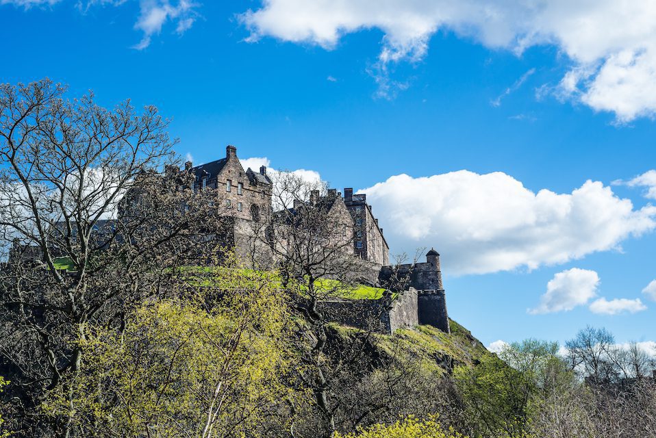 Edinburgh Castle on Castle Rock in Edinburgh, Scotland