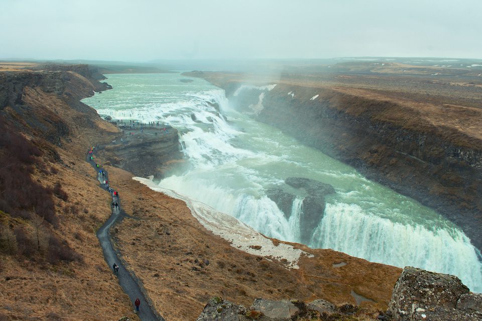 Views from on tops of Gullfoss, Iceland