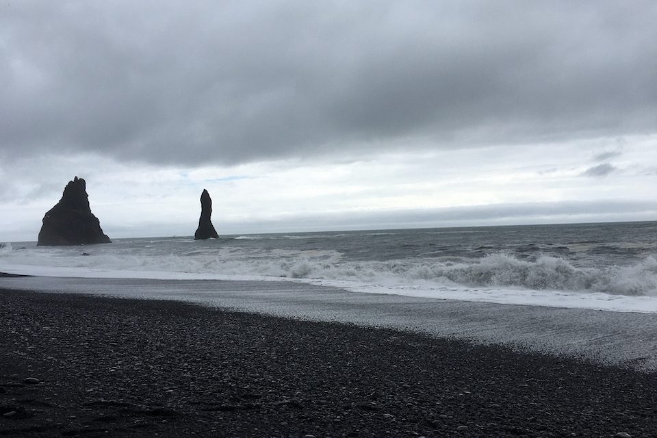 Looking out to the sea at Reynisfjara Black Sand Beach