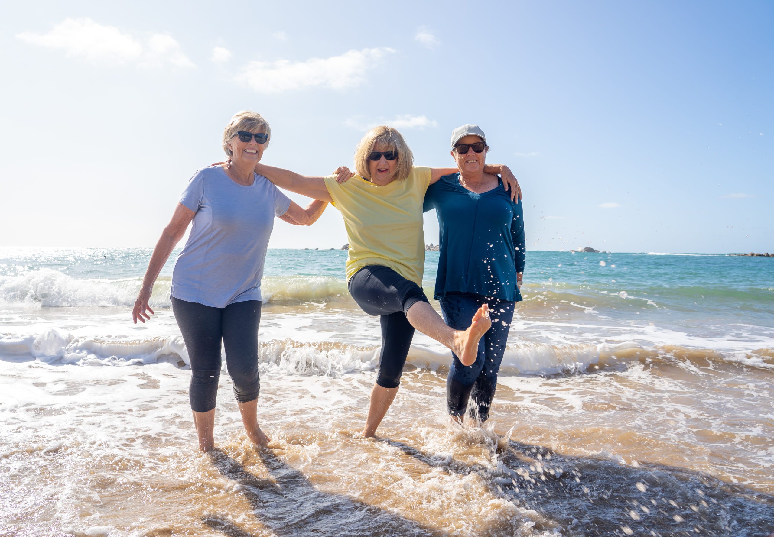 three women on the beach