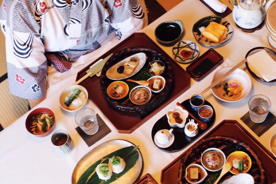 Food is an experience women are willing to splurge on while they travel, like this spread of traditional Japanese breakfast