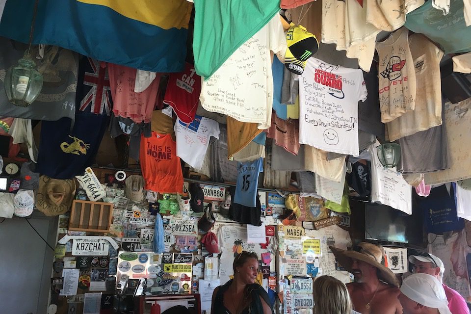Interior of the famed Chat n' Chill Beach Bar in Exuma where Diana met some lovely people from North Carolina after drumming up the courage to approach them