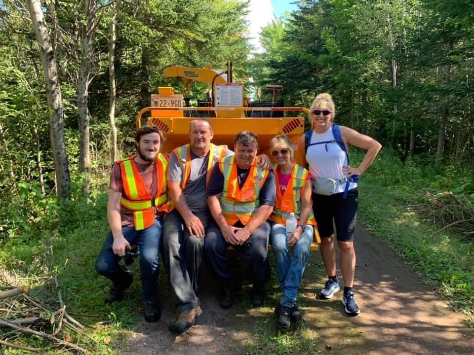 Workers cleaning the trail in PEI