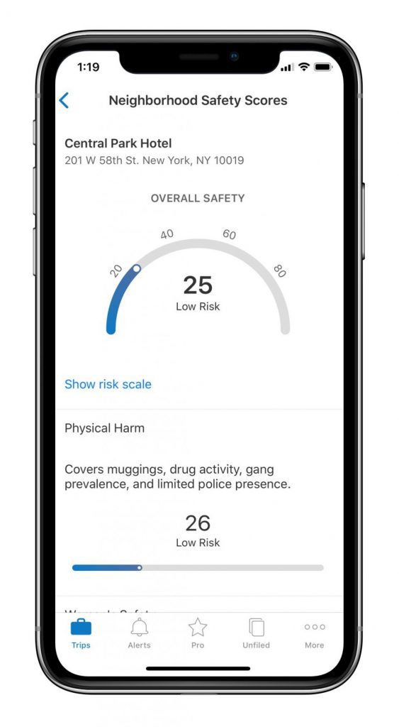 A screenshot showing the dashboard of the Tripit app