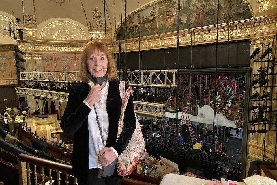 Diana on the balcony of the newly renovated Neil Simon Theater where she once performed