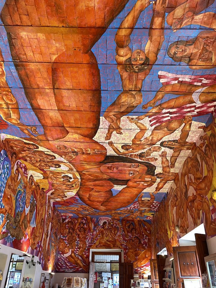 The beautiful ceiling in  Biblioteca Publica de San Miguel