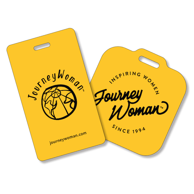 JourneyWoman branded luggage tags