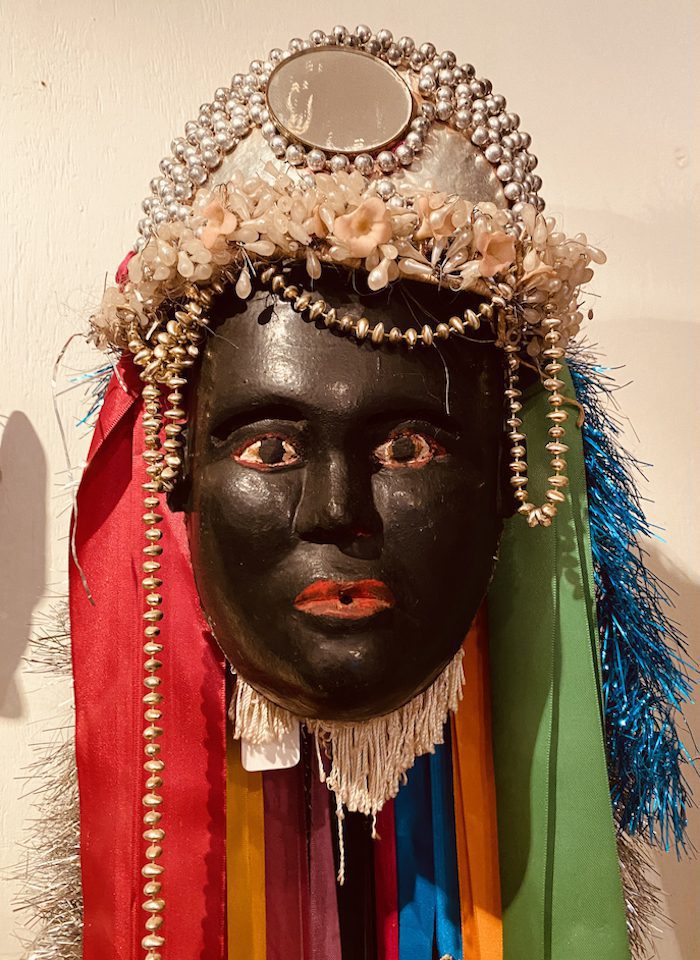 A colourful mask featured in the Mask Museum of San Miguel de Allende