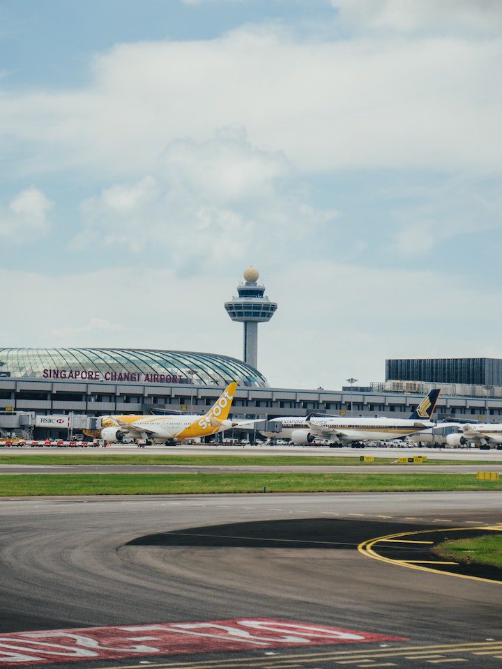 Overlooking the tarmac at Changi Airport, Singapore