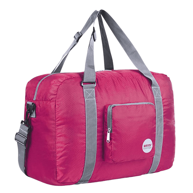Pink foldable duffel bag